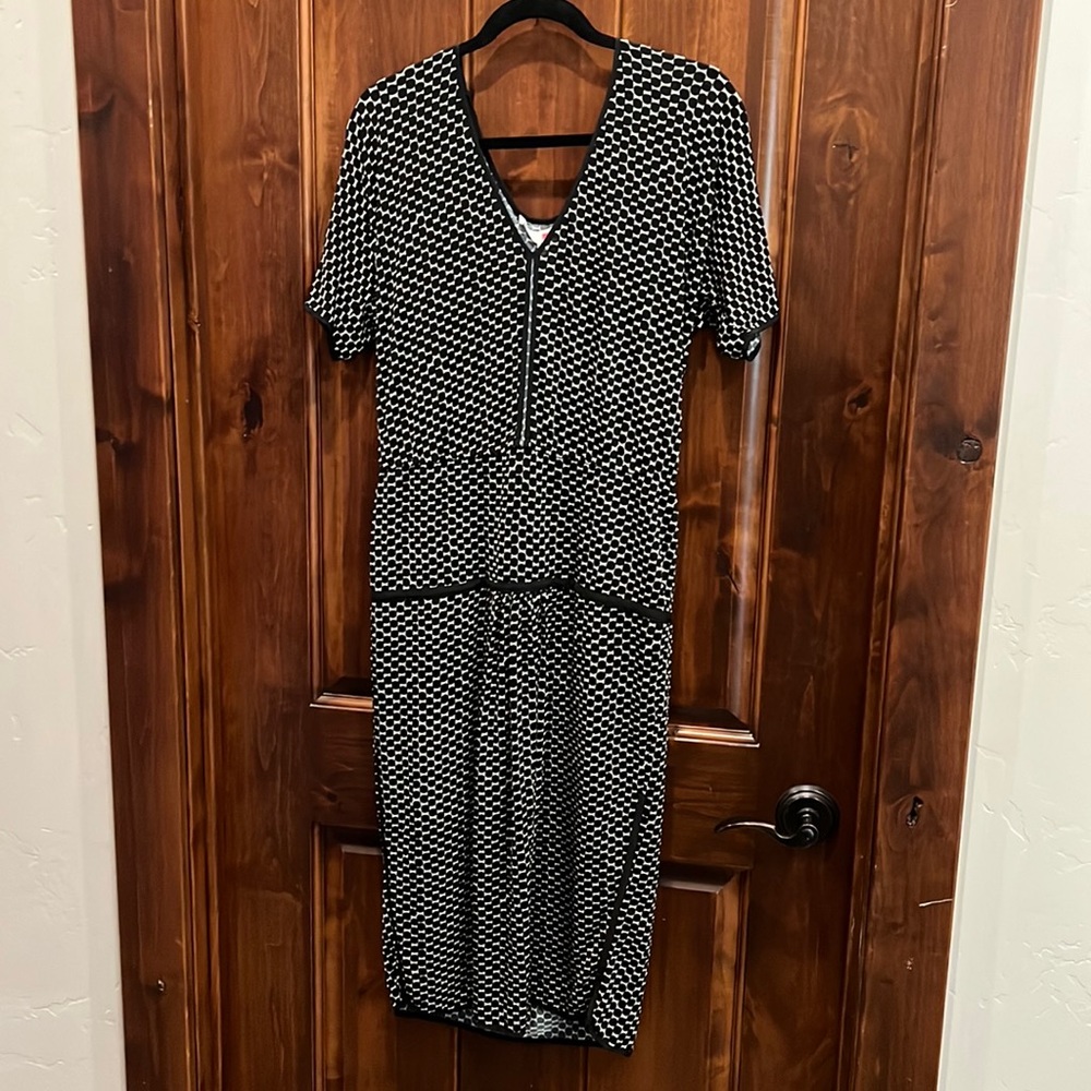 Tracy Reese Black Stretch Midi Dress Size Large